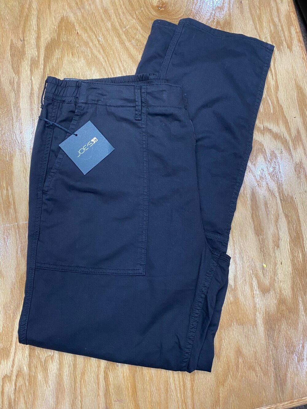 Joe's Chino Pants Mens 38 Black Canvas Cavalry Twill Straight Slash Pockets B61